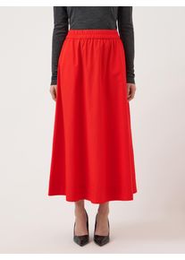 Maxirock Y.A.S "YASCOLEA HW ANKLE SKIRT S. NOOS", Damen, Gr. 40, rot (fiery rot), Web, Obermaterial: 100% Baumwolle, unifarben, ausgestellt kn&ouml;chellang, R&ouml;cke Maxirock