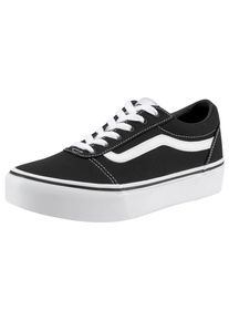 Plateausneaker Vans "Ward Platform", M&auml;dchen, Gr. 32,5, schwarz-wei&szlig; (schwarz, wei&szlig;), Textil, Schuhe Plateausneaker, aus textilem Canvas-Material