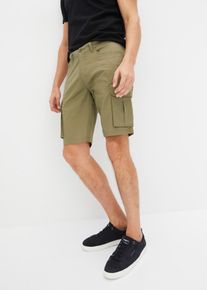 Cargobermudas bonprix, Herren, Gr. 58, N-Gr, oliv, Web, Obermaterial: 97% Baumwolle, 3% Elasthan, regular fit, Hosen Cargobermudas, leichte Qualit&auml;t, mit Stretch-Anteil, regular fit