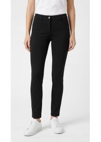 Stoffhose MAC "SLIM", Damen, Gr. 46, L&auml;nge 28, schwarz, Jersey, Obermaterial: 63% Viskose, 33% Polyamid, 4% Elasthan, unifarben, slim fit kn&ouml;chellang, Hosen Stoffhose, Sommerhose im Five-Pocket Style