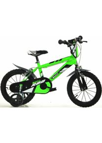 Kinderfahrrad DINO BIKES "16" R 88 Kinderfahrrad Jungen stabiler Rahmen St&uuml;tzr&auml;der 4-7 Jahre" Gr. 25, gr&uuml;n, Fahrr&auml;der, Kinder, 25cm, 14 Zoll (35,56cm), Kinderfahrrad, mit St&uuml;tzr&auml;dern und Frontschild