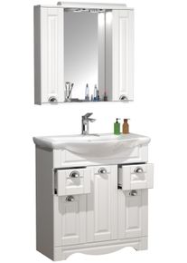 Waschtisch Vcm "3-tlg. Waschplatz Waschtisch Casalo XL Landhaus", wei&szlig;, B:75cm T:45cm, Schr&auml;nke, Waschtisch