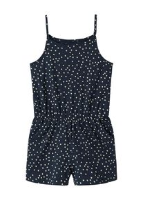 Jumpsuit name it "NKFVIGGA STRAP SUIT F1 NO", M&auml;dchen, Gr. 158, N-Gr, blau (navy blazer aop:dots), Jersey, Obermaterial: 100% Baumwolle, bedruckt, gepunktet, regular fit normal, Overalls Jumpsuit, im sommerlichen Alloverdruck