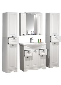 Waschtisch Vcm "5-tlg. Waschplatz Waschtisch Casalo XL Landhaus", wei&szlig;, B:140cm T:46cm, Schr&auml;nke, Waschtisch