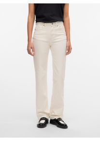 V&eacute;ro Moda Straight-Jeans VERO MODA "VMTESSA HR STRAIGHT JEANS COLOR GA NOOS", Damen, Gr. 31, L&auml;nge 32, wei&szlig; (hellwei&szlig;), Denim/Jeans, Obermaterial: 99% Baumwolle, 1% Elasthan, unifarben, straight fit kn&ouml;chellang, Jeans Straight-Jeans