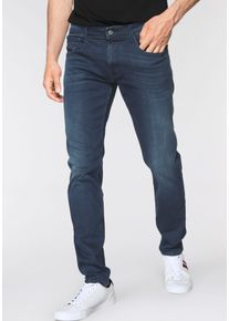 Slim-fit-Jeans Replay "Anbass Superstretch", Herren, Gr. 34, L&auml;nge 36, blau (schwarz, blau, wash), Denim/Jeans, Obermaterial: 90% Baumwolle, 8% Polyester, 2% Elasthan, slim fit lang, Jeans Slim-fit-Jeans, elastisch