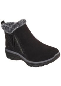 Winterboots Skechers "EASY GOING - HIGH ZIP", Damen, Gr. 37, schwarz, Textil, Veloursleder, Schuhe Winterboots, Winterschuh mit Fellimitatkragen