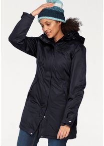 Wintermantel Maier Sports, Damen, Gr. 42, blau (night sky), Obermaterial: 100% Polyester, hoch geschlossener Ausschnitt, Windstopperb&uuml;ndchen mit Druckkn&ouml;pfen, M&auml;ntel Wintermantel, Wasser- & winddicht & atmungsaktiv, gro&szlig;e Gr&ouml;&szlig;en