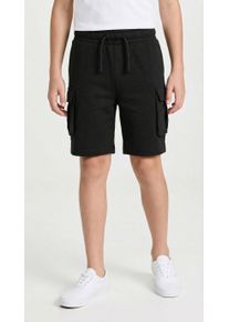 Shorts name it "NKMOLLIE CARGO SHORTS UNB NOOS", Jungen, Gr. 158, N-Gr, schwarz (schwarz (blank)), Web, Obermaterial: 60% Baumwolle, 40% Polyester, unifarben, normal knielang, Hosen Shorts