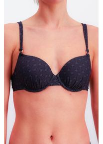 JOOP! B&uuml;gel-Bikini-Top JOOP "Diamond Cornflower", Damen, Gr. 40, Cup B, bunt (aop), Microfaser, Obermaterial: 83% Polyamid, 17% Elasthan, gemustert, Bikini-Oberteile B&uuml;gel-Bikini-Top, Cornflower-Design, leicht wattierte Cups