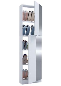 Schuhschrank Vcm "Holz Schuhschrank Schuhkommode Fulisa XL Spiegel", wei&szlig;, B:50cm T:17cm, Obermaterial: 100% Holz Wood., Schr&auml;nke, Schuhschrank