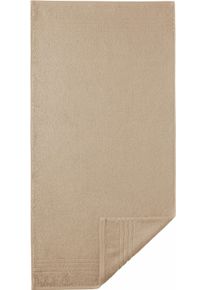 Badet&uuml;cher Egeria "Madison", braun (hellbraun), B:70cm L:140cm, Walkfrottee, Obermaterial: 100% Baumwolle, Handt&uuml;cher, Badet&uuml;cher, Uni-Programm mit Streifenbord&uuml;re, reine Baumwolle