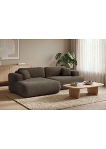 Ecksofa OTTO HOME "VEEVIA L-Form, Schlafsofa, Verl&auml;ssliche Qualit&auml;t, Breite 256cm", braun, B:256cm H:76cm T:161cm, 100% Polyester, Sofas, Ecksofa, mit Bettkasten, belastbar bis 480kg, inklusive R&uuml;cken- und Zierkissen