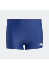 Badehose adidas Performance "COLORBLOCK 3-STREIFEN KIDS BOXER", Jungen, Gr. 116, N-Gr, blau (dunkelblau), Obermaterial: 78% Polyamid, 22% Elasthan, Badehosen Badehose