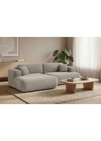 Ecksofa OTTO HOME "VEEVIA L-Form, Schlafsofa, Verl&auml;ssliche Qualit&auml;t, Breite 256cm", taupe, B:256cm H:76cm T:161cm, 100% Polyester, Sofas, Ecksofa, mit Bettkasten, belastbar bis 480kg, inklusive R&uuml;cken- und Zierkissen