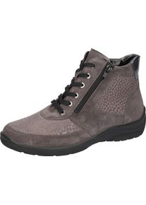 Waldl&auml;ufer Schn&uuml;rboots WALDL&Auml;UFER "HESNA", Damen, Gr. 6 (39), w&auml;rmend, grau, Lackleder, Textil, Veloursleder, Basic, Schuhe Schn&uuml;rboots, Komfortschuh, Bequemschuh, Stiefelette mit Rei&szlig;verschl&uuml;sse, H-Weite