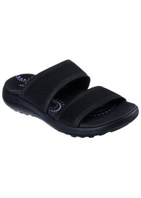 Pantolette Skechers "SPORTY SLIM", Damen, Gr. 38, schwarz (schwarz, uni), Textil, unifarben, Schuhe Pantolette, Keilsandale, Strandschuh in veganer Verarbeitung