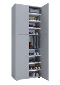 Schuhschrank Vcm "XXL Holz Gro&szlig;er Schuhschrank Schuhkommode Lona 9", grau, B:70cm T:40cm, Obermaterial: 100% Holz Wood., Schr&auml;nke, Schuhschrank