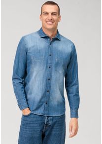 Jeanshemd OLYMP "Casual", Herren, Gr. S, N-Gr, blau, Denim/Jeans, Obermaterial: 100% Baumwolle, Hemden Jeanshemd