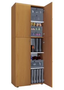 Schuhschrank Vcm "XL Holz Gro&szlig;er Schuhschrank Schuhkommode Lona 5", braun (buche), B:70cm T:40cm, Obermaterial: 100% Holz Wood., Schr&auml;nke, Schuhschrank