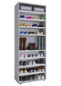 Schuhschrank Vcm "XXL Holz Gro&szlig;er Schuhschrank Schuhregal Lona 9", grau, B:70cm T:37cm, Obermaterial: 100% Holz Wood., Schr&auml;nke, Schuhschrank