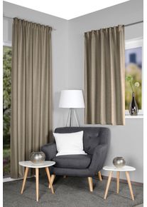 Vorhang Home Wohnideen "ESKAMIO" Gr. 5, beige, B:135cm H:245cm, Polyester, Gardinen, Vorhang, Thermo, Blickdicht, Leinenstruktur, &Uuml;berbreite