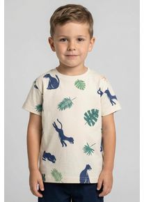 T-Shirt Blue Seven, Jungen, Gr. 116, stein, Single Jersey, Obermaterial: 100% Baumwolle, bedruckt, Basic normal, tiefer Rundhals, Shirts T-Shirt, mit unterschiedlichen Motiven