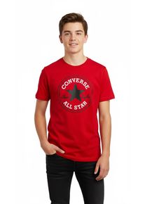 Kurzarmshirt Converse "f&uuml;r Kinder", Jungen, Gr. 122, rot, Stoff, Obermaterial: 100% Baumwolle, bedruckt, unifarben, normal, Rundhals, eingesetzt abgesteppt, Shirts Kurzarmshirt, Kurzarm, sportlicher Stil, mit Logodruck, elastisches Material