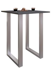 Bartisch Vcm "Holz Bartisch Stehtisch Tisch Tresen Xona 80x50", schwarz (silber, anthrazit), B:80cm T:50cm, Tische, Bartisch