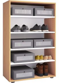 Schuhschrank Vcm "XXL Holz Gro&szlig;er Schuhschrank Schuhregal Lona 5", braun (buche), B:70cm T:37cm, Obermaterial: 100% Holz Wood., Schr&auml;nke, Schuhschrank