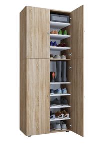Schuhschrank Vcm "XXL Holz Gro&szlig;er Schuhschrank Schuhkommode Lona 9", braun (sonoma, eiche (s&auml;gerau)), B:70cm T:40cm, Obermaterial: 100% Holz Wood., Schr&auml;nke, Schuhschrank