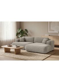 Ecksofa OTTO HOME "VEEVIA L-Form, Schlafsofa, Verl&auml;ssliche Qualit&auml;t, Breite 256cm", taupe, B:256cm H:76cm T:161cm, 100% Polyester, Sofas, Ecksofa, mit Bettkasten, belastbar bis 480kg, inklusive R&uuml;cken- und Zierkissen