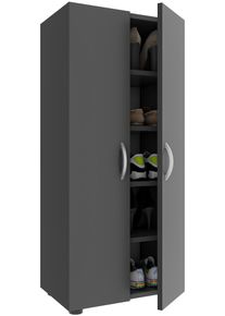 Schuhschrank Vcm "XL Holz Gro&szlig;er Schuhschrank Schuhkommode Ulas 5", schwarz (anthrazit), B:49cm T:30cm, Obermaterial: 100% Holz Wood., Schr&auml;nke, Schuhschrank