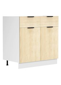 Unterschrank Vcm "K&uuml;chenschrank B80 cm Unterschrank Schublade Fasola", braun (wei&szlig;, honig, eiche), B:60cm T:46cm, Obermaterial: 100% Holz Wood., Schr&auml;nke, Unterschrank