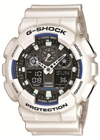Chronograph Casio G-SHOCK, wei&szlig;, Armbanduhren, Damen, Chronograph, Quarzuhr,Armbanduhr,Herrenuhr,digital, bis 20 bar wasserd.Resinarmband