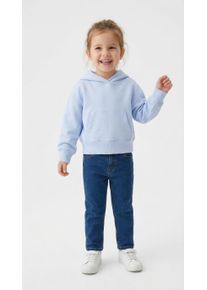Sweatshirt Tom Tailor, M&auml;dchen, Gr. 176, blau (pale morning blau), Sweatware, Obermaterial: 62% Baumwolle, 38% Polyester, unifarben, regular fit taillenbedeckt, ohne Ausschnitt, Rippb&uuml;ndchen, Sweatshirts Sweatshirt, mit Kapuze