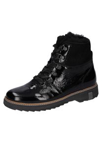 Waldl&auml;ufer Schn&uuml;rboots WALDL&Auml;UFER "Hitomi", Damen, Gr. 9 (43), schwarz, Lackleder, Lammfell, Schuhe Schn&uuml;rboots, in Lack-Optik, H-Weite