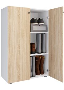 Schuhschrank Vcm "Holz Schuhschrank Schuhregal Schuhkommode Lona 3", braun (wei&szlig;, sonoma, eiche), B:70cm T:39cm, Obermaterial: 100% Holz Wood., Schr&auml;nke, Schuhschrank