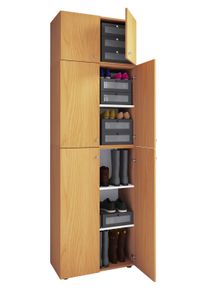 Schuhschrank Vcm "XXL Schuhschrank Kleiderschrank Schrank Lona 5f A", braun (buche), B:70cm T:39cm, Obermaterial: 100% Holz Wood., Schr&auml;nke, Schuhschrank