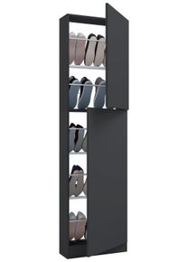 Schuhschrank Vcm "Holz Schuhschrank Schuhkommode Fulisa XL", schwarz (anthrazit), B:50cm T:17cm, Obermaterial: 100% Holz Wood., Schr&auml;nke, Schuhschrank
