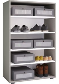 Schuhschrank Vcm "XXL Holz Gro&szlig;er Schuhschrank Schuhregal Lona 5", grau, B:70cm T:37cm, Obermaterial: 100% Holz Wood., Schr&auml;nke, Schuhschrank
