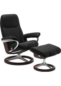 Relaxsessel stressless "Consul", schwarz (schwarz paloma), B:82cm H:102cm T:72cm, Leder BATICK: BATICK ist ein leicht korrigiertes, durchgef&auml;rbtes und genarbtes M&ouml;belleder, bei dem die meisten Unebenheiten und Spuren in der Regel entfernt wurden.;Leder PALOMA: PALOMA ist ein durchgef&auml;rbtes Semianilin-M&ouml;belleder mit nat&uuml;rlicher Narbung.;ROHLEDER Stoff Q2 FARON: Ein fester zuverl&auml;ssiger Boucl&eacute; mit e