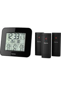 Hama, Wetterstation &raquo;Wetterstation "EWS-Trio", mit drei Sensoren, Schwarz Mit 3 Sensoren&laquo; (), schwarz, Montagem&ouml;glichkeit an der Wand oder zum 