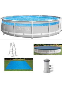 Intex, Framepool &raquo;&raquo;Clearview Prism Frame &laquo;&laquo; &Oslash;xH: 422x107 cm, massive Konstruktion aus pulverbeschichtetem Stahl, beige, &Oslash;/B/H/L: 422 cm x Breite x 