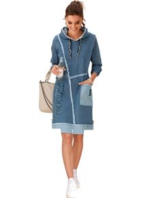 Dames Jeansjurk met franjes blue-bleached Maat 44