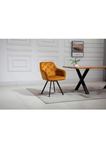 Salesfever, Esszimmerstuhl &raquo;Toronto Stuhl - Stilvoller Armlehnstuhl mit Steppungen&laquo; () 1 Stk.Esszimmersessel, 360&deg; Drehplatte unter der Sitzfl&auml;che, 