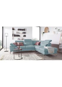 Sit & More sit&more, Dekokissen &raquo;Scorpio&laquo; 2er-Set Nierenkissen, aqua + unifarben, Strukturstoff, B/L: 10 cm x 65 cm - 2 Stk.