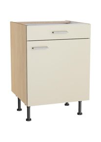 KOCHSTATION, Unterschrank &raquo;KS-Lucy&laquo; Breite 60 cm, h&ouml;henverstellbare F&uuml;&szlig;e, Soft-Close, Stain/Eiche hell, Eiche hell - B/H/T: 60 cm x 87 cm x 58,1 cm