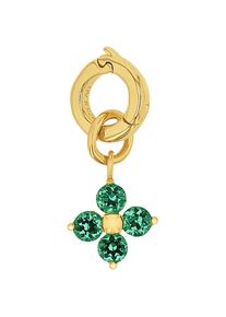 Amor, Damen, Charm-Einh&auml;nger &raquo;2038529&laquo; mit Zirkonia (synth.), gelbgoldfarben-gr&uuml;n + gr&uuml;n, Geschmackvoller Charm-Anh&auml;nger mit Motiv "Blume" von Amor 