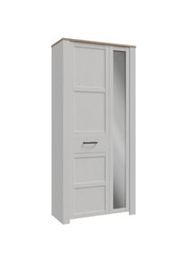 FORTE, Unisex, Garderobenschrank &raquo;Garderobenschrank, H&ouml;he 205,4cm, Spiegel, Soft Close, Push to Open&laquo; B/H/T 94,4/205,4/42 cm, Riviera Eiche / Sibiu 